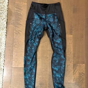 Athleta fleece-lined leggings with zippered pockets